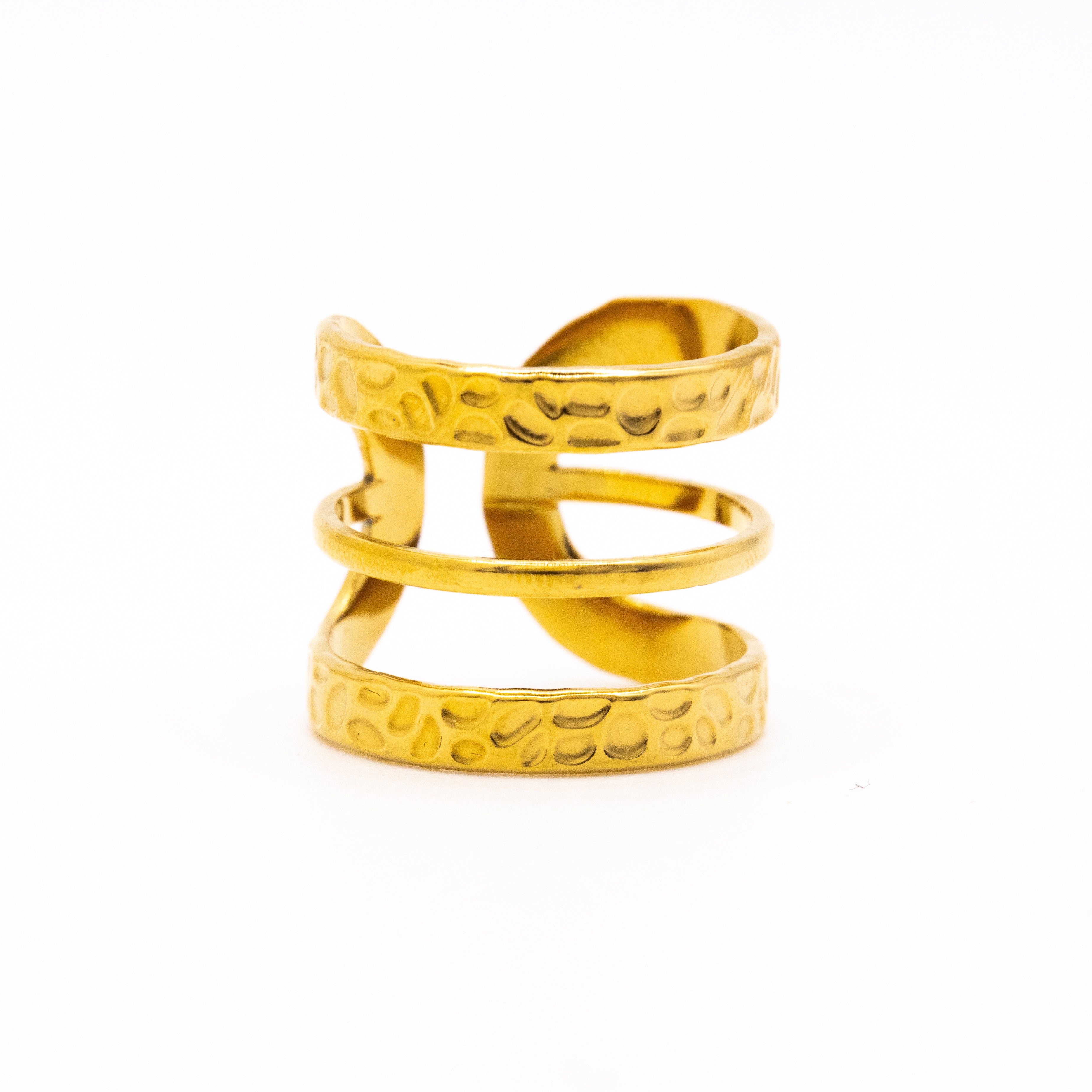 Bague Ajustable Sofiana – Acier inoxydable doré - Mineky Paris