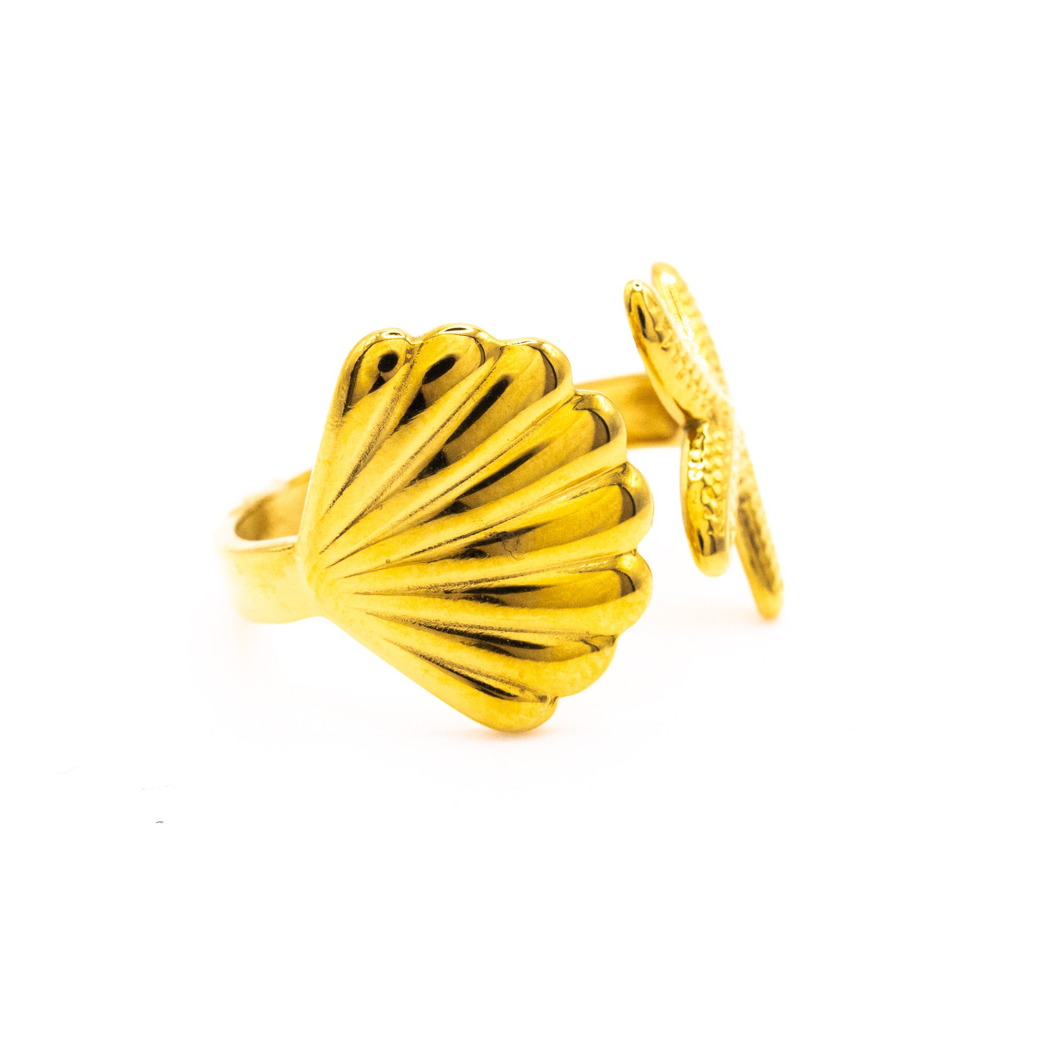 Bague Iris – coquillage doré ajustable - Mineky Paris