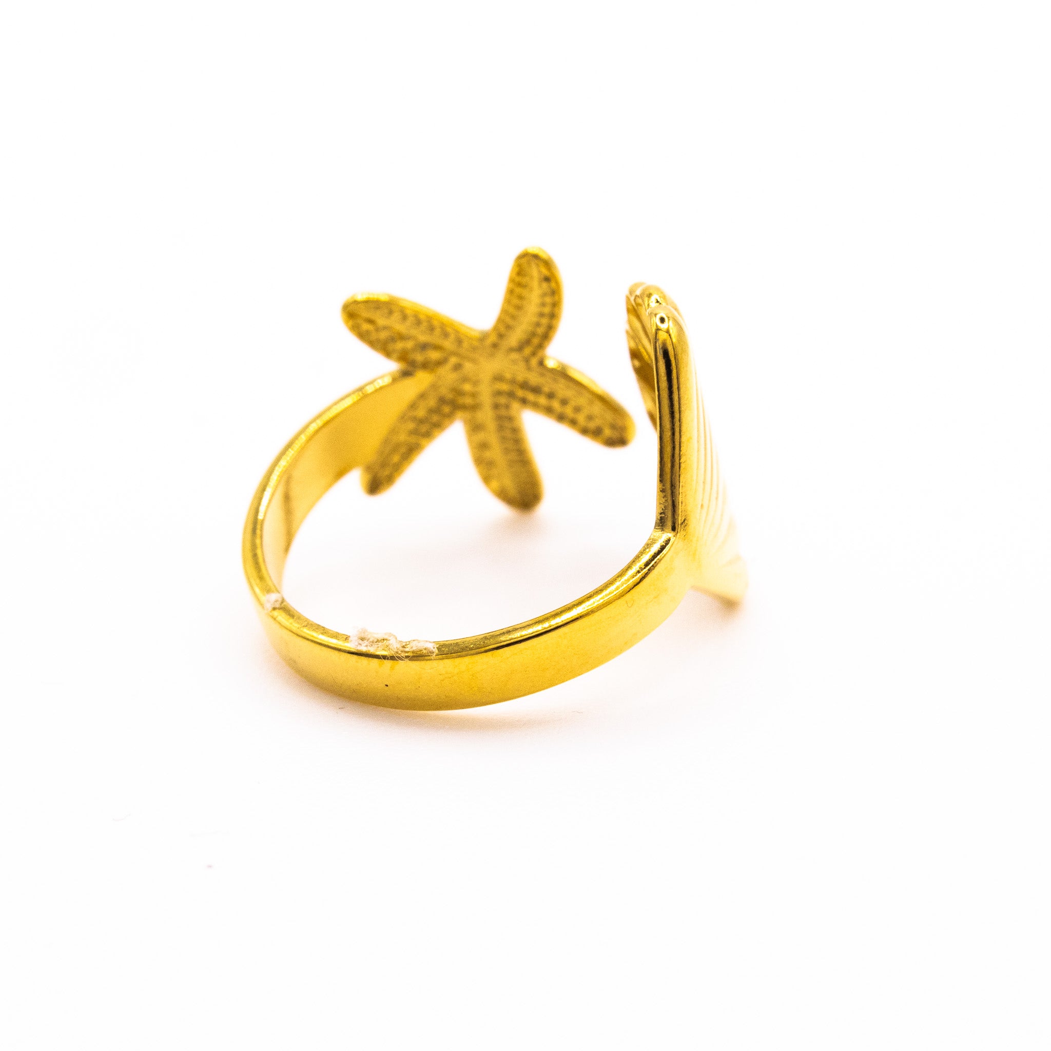 Bague Iris – coquillage doré ajustable - Mineky Paris