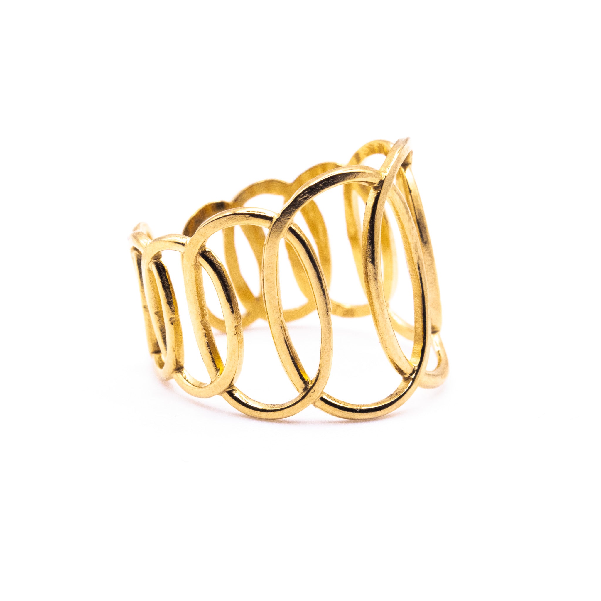 Bague Ajustable Stone – Acier inoxydable doré - Mineky Paris