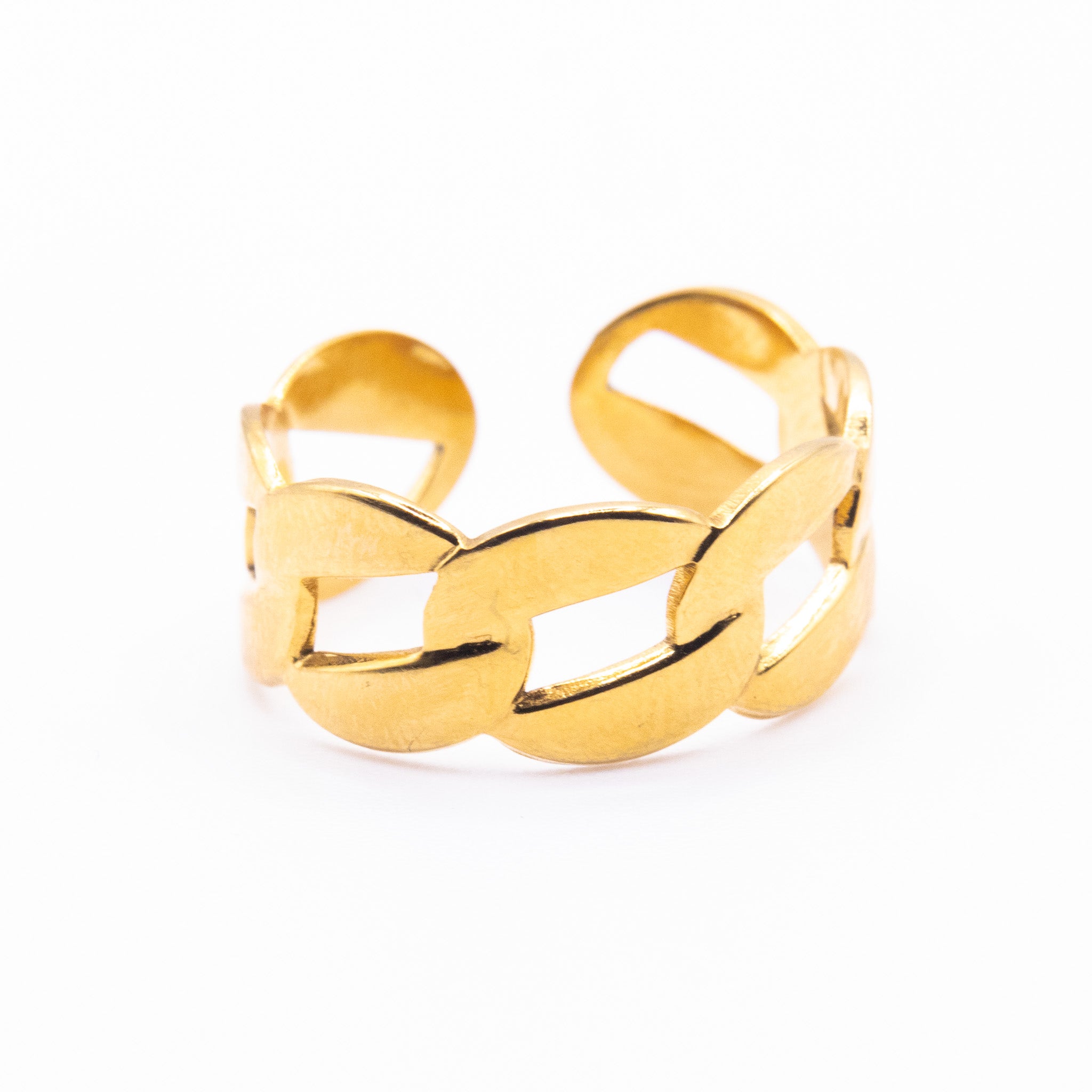 Bague Ajustable Ling – Acier inoxydable doré - Mineky Paris