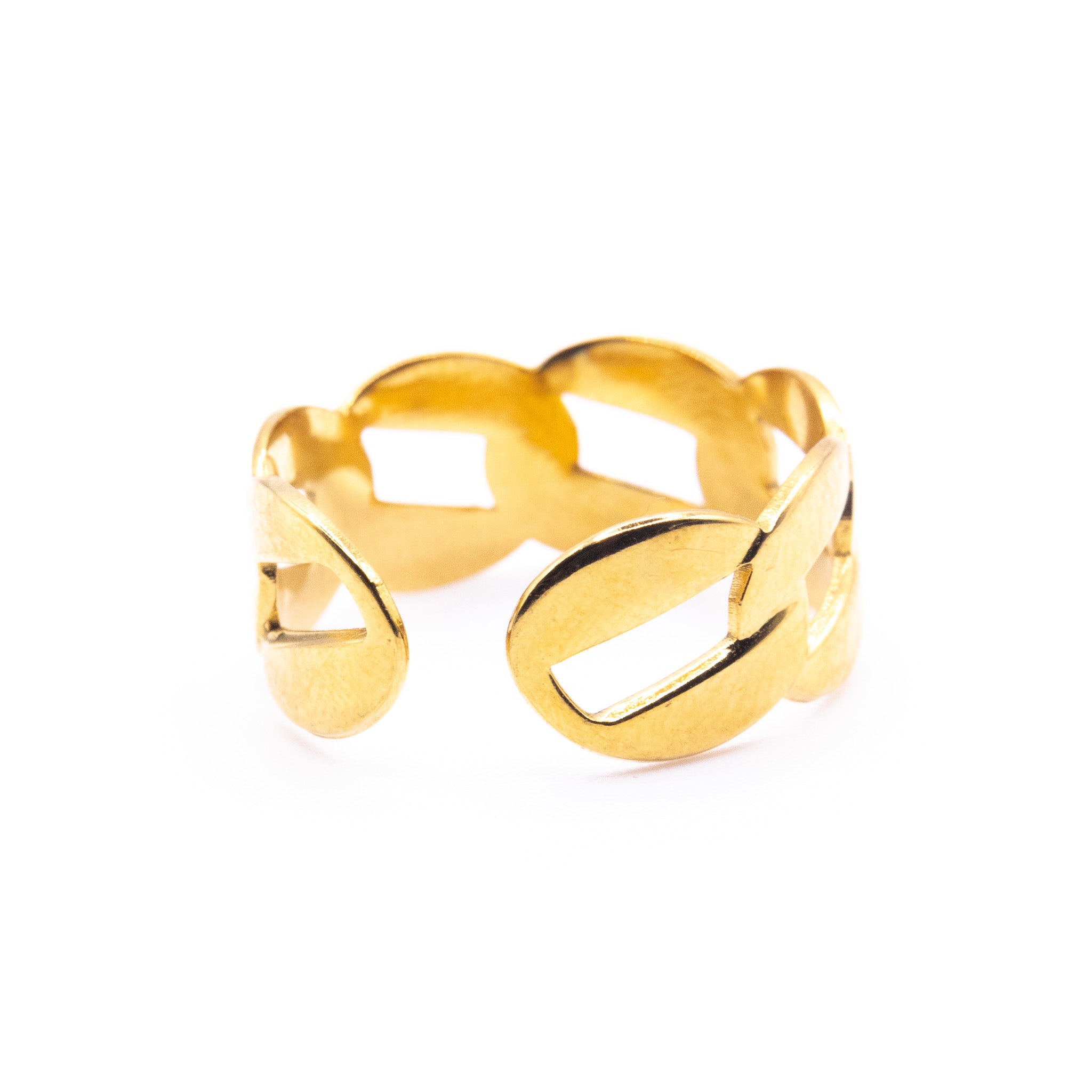 Bague Ajustable Ling – Acier inoxydable doré - Mineky Paris