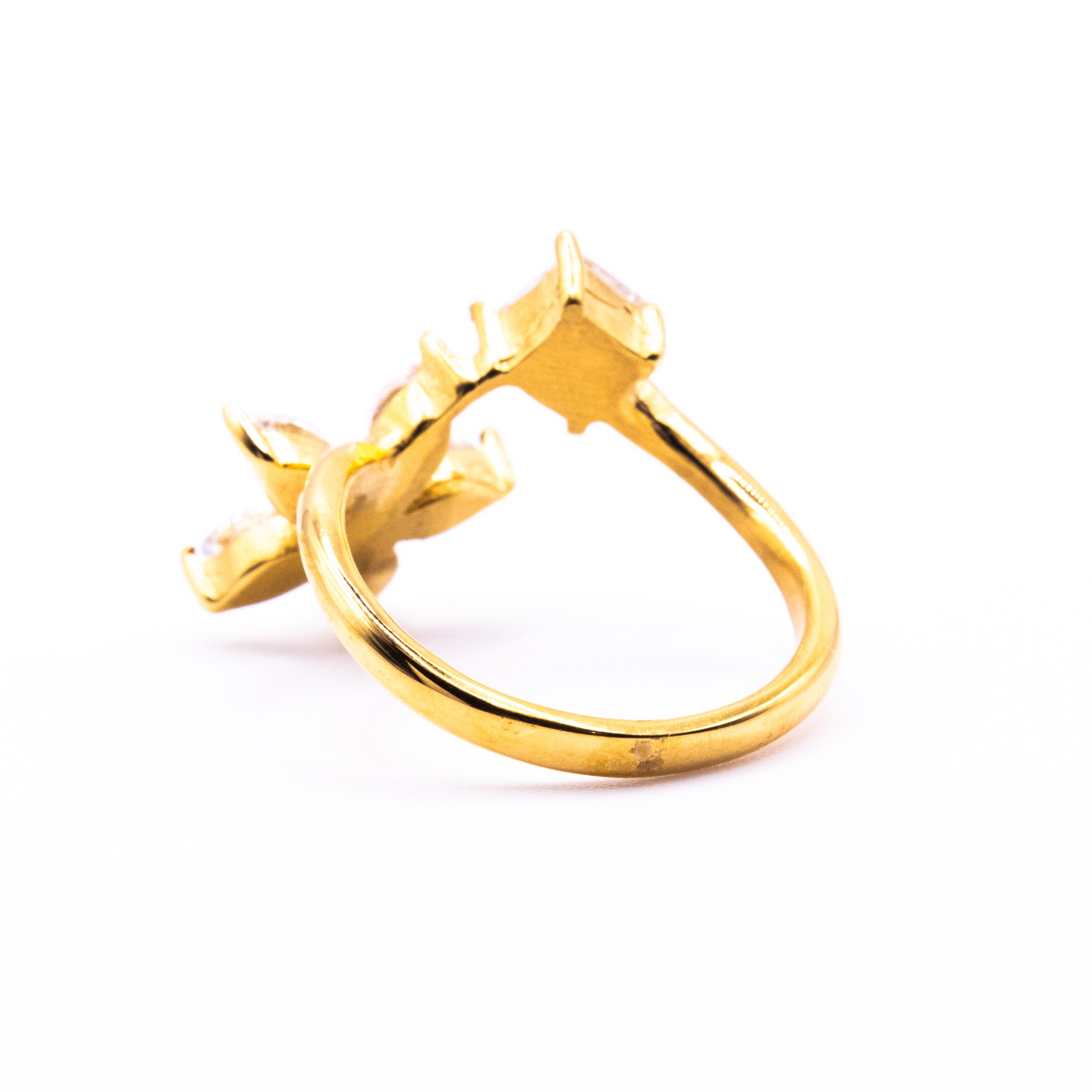 Bague Stelvia ajustable - Plaqué or , fleur en strass - Mineky Paris