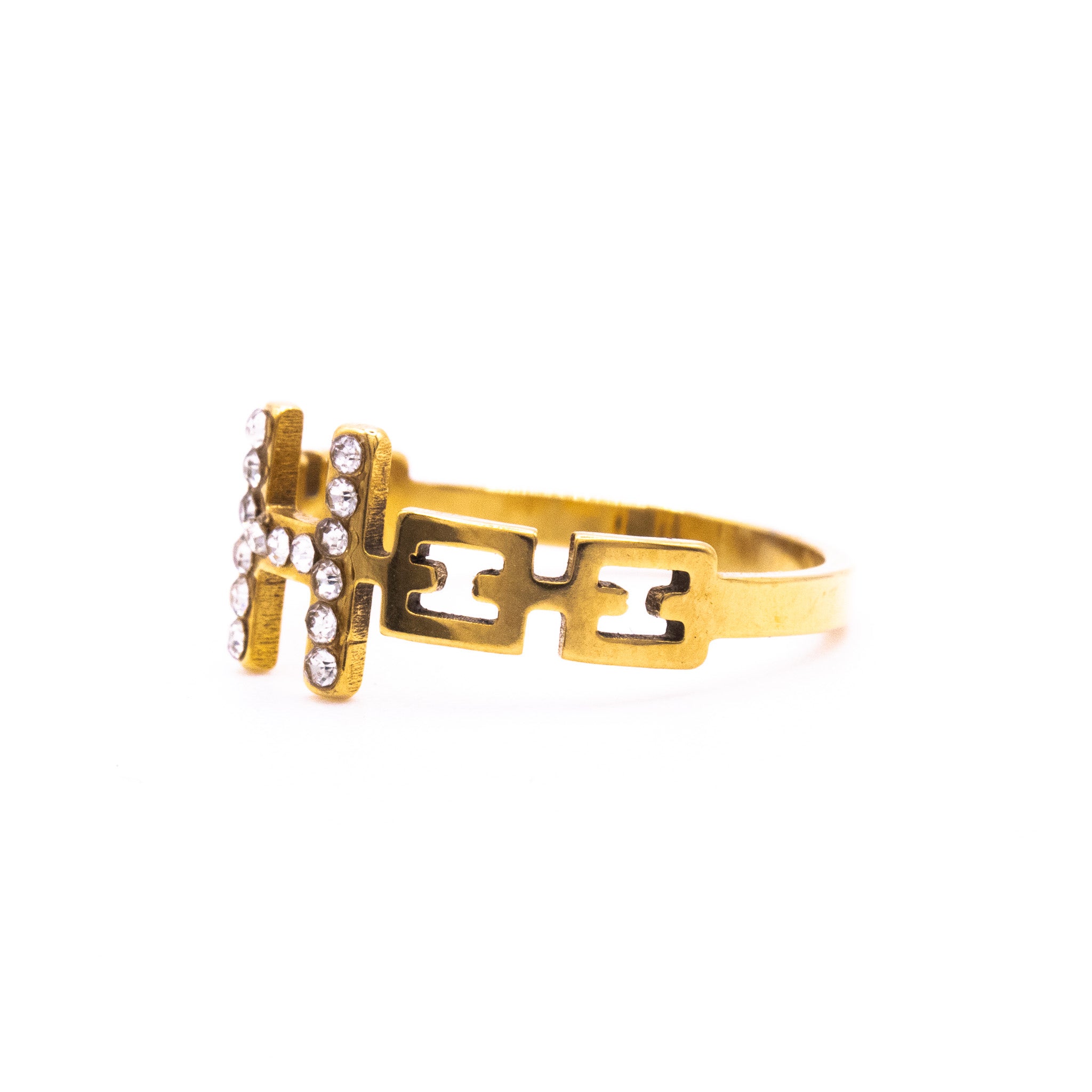 Bague Fraise H – Acier inoxydable doré - Mineky Paris