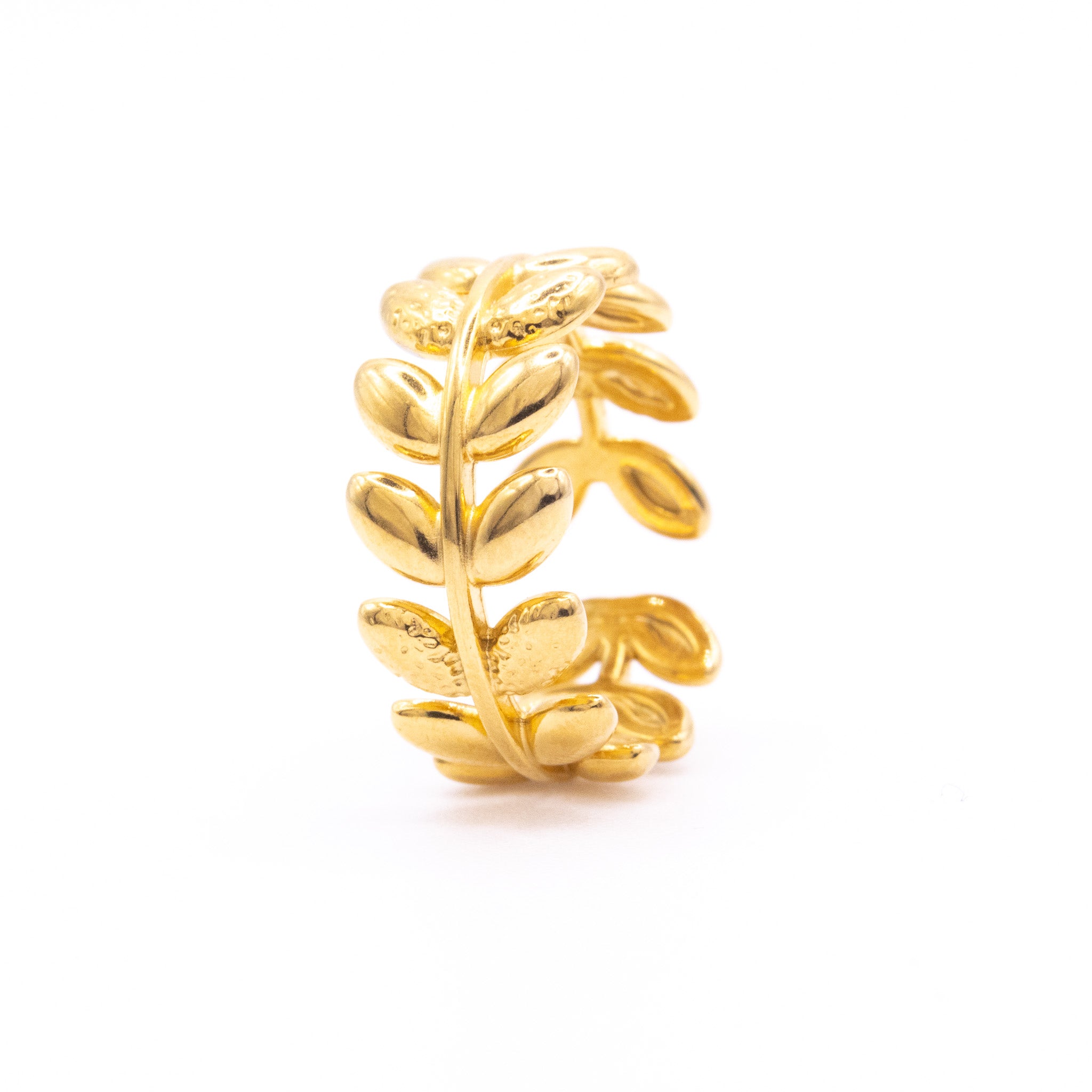 Bague Ajustable Fevillete – Acier inoxydable doré - Mineky Paris