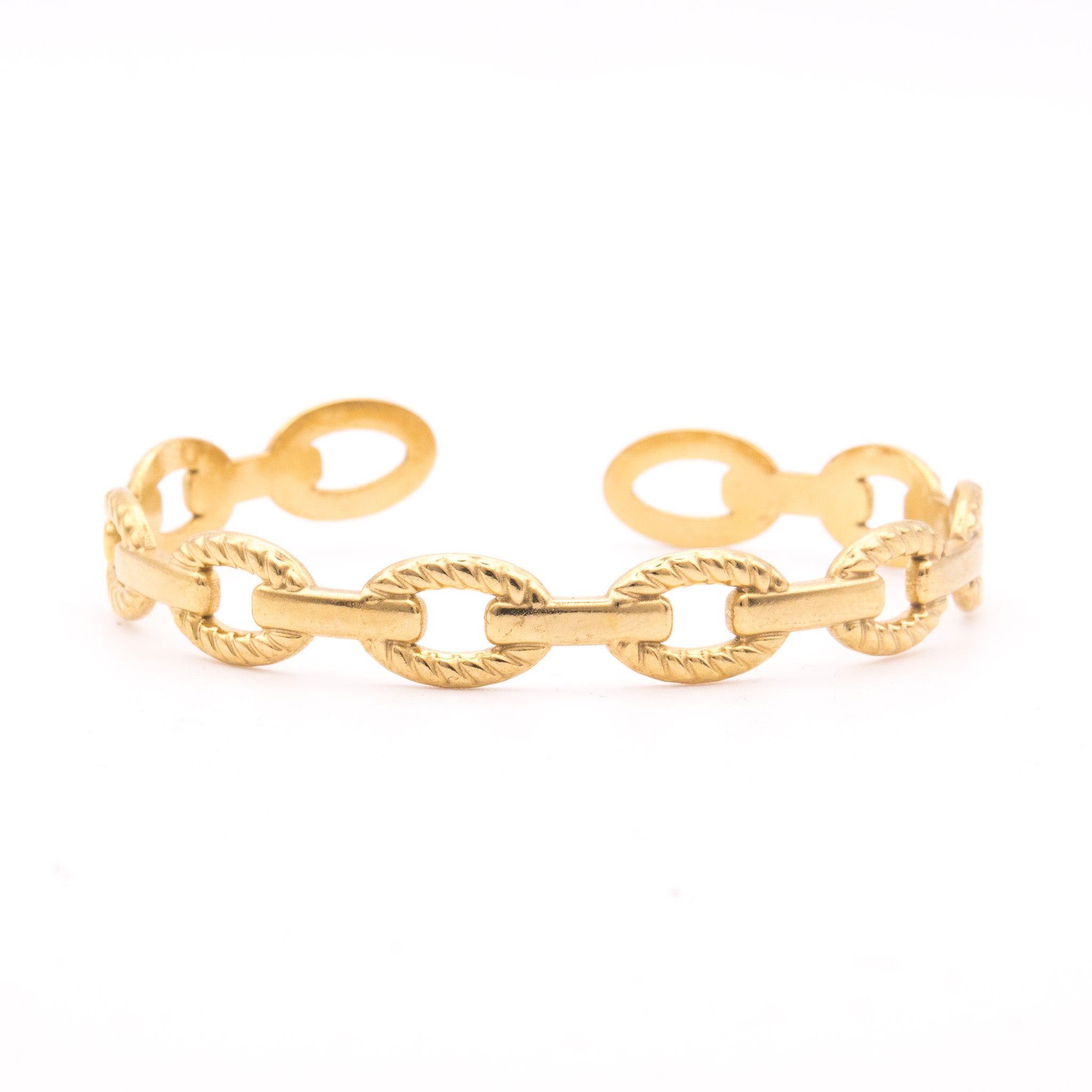 Bracelet Casa – manchette chaîne marine texturée - Mineky Paris