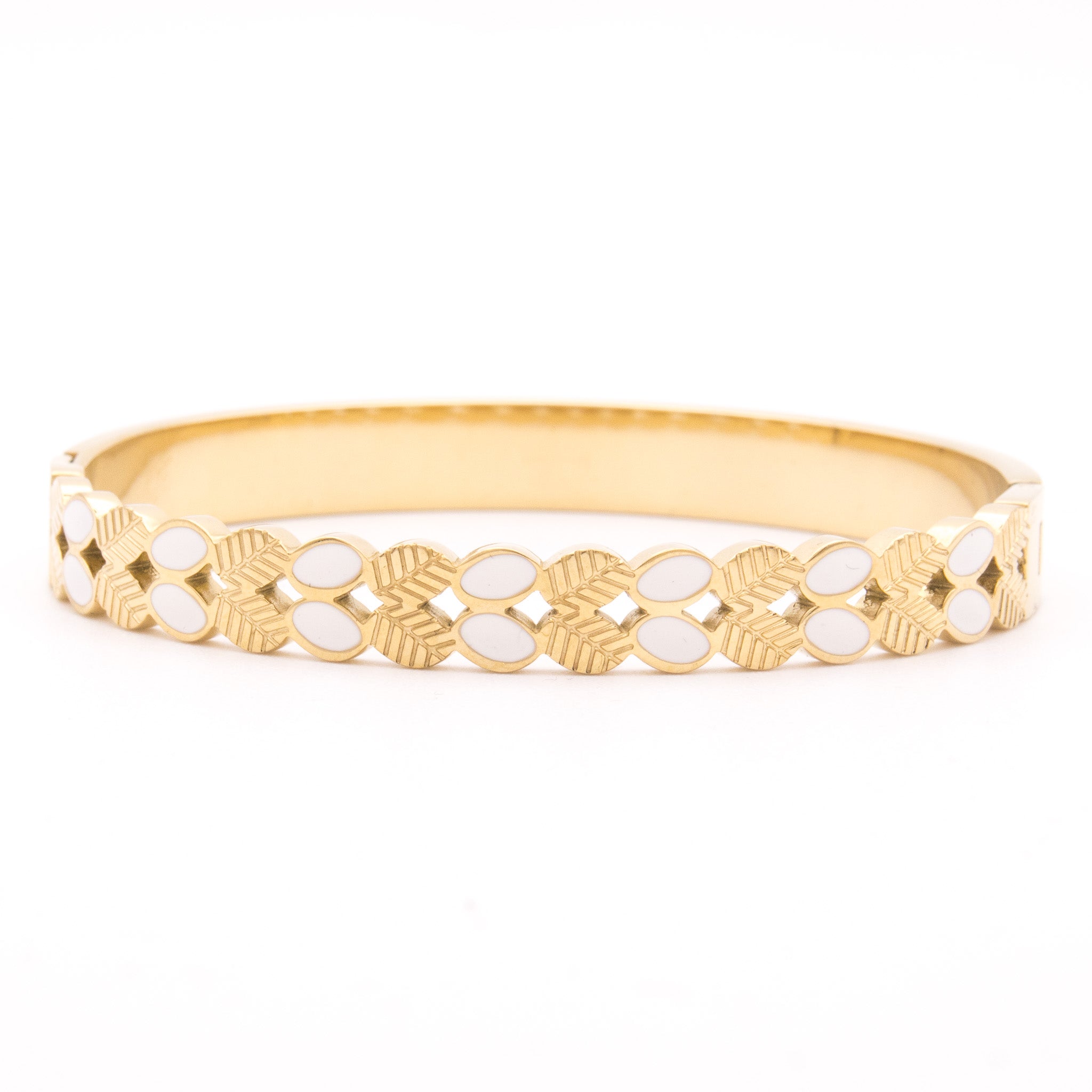 Bracelet Paname – motifs chevron & émail ivoire - Mineky Paris