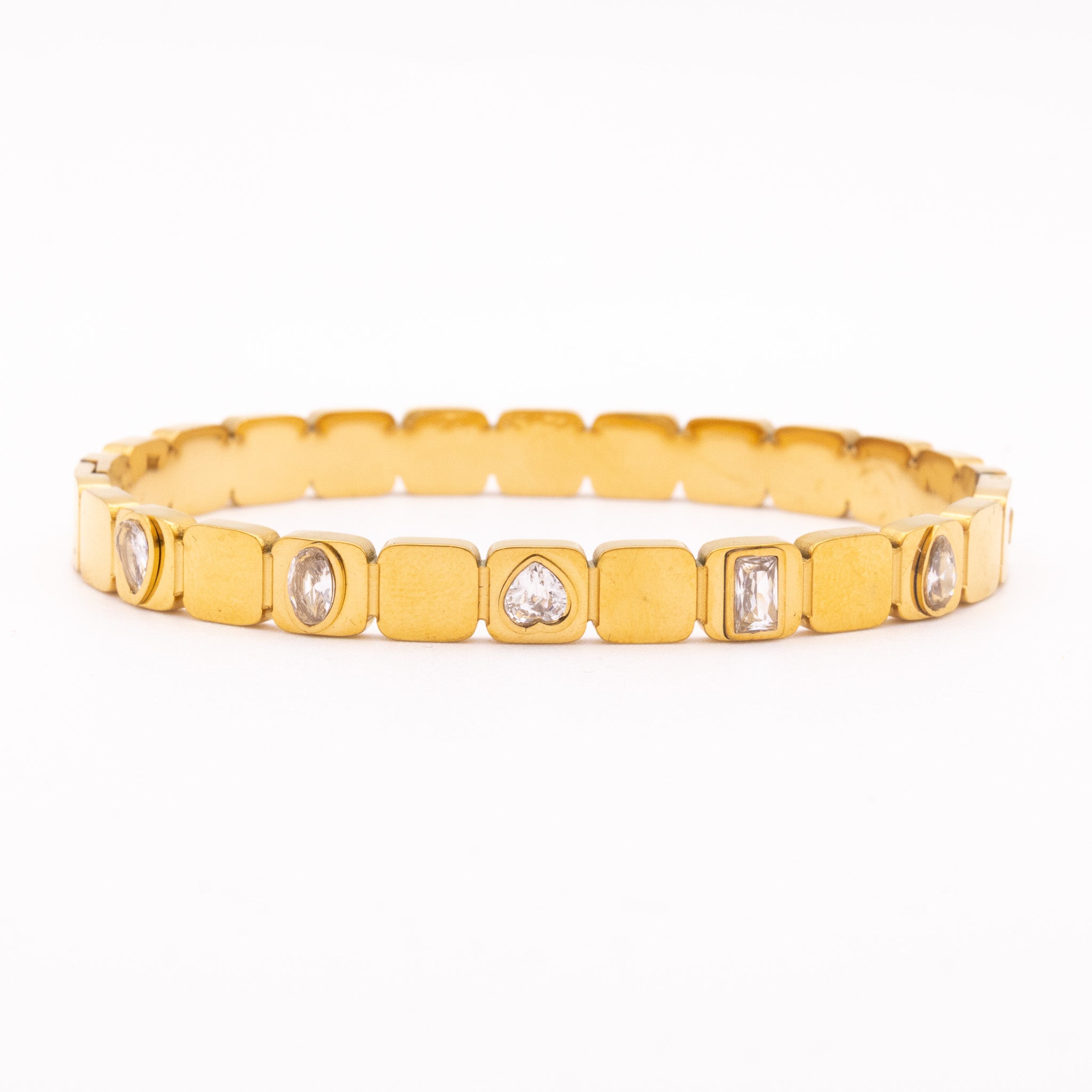 Bracelet Jeanne – maillons carrés & zircons variés - Mineky Paris