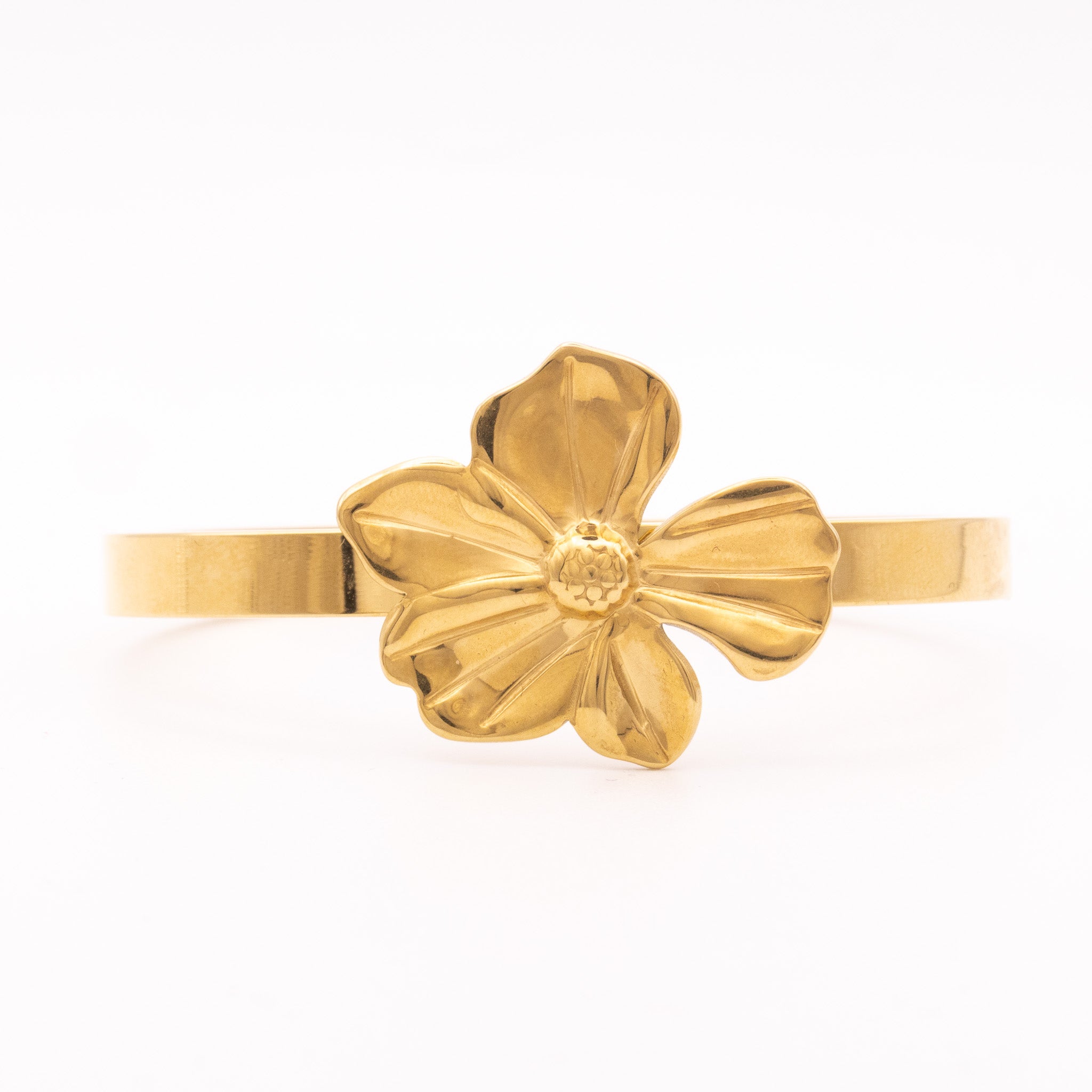 Bracelet Raya – manchette fleur sculptée - Mineky Paris