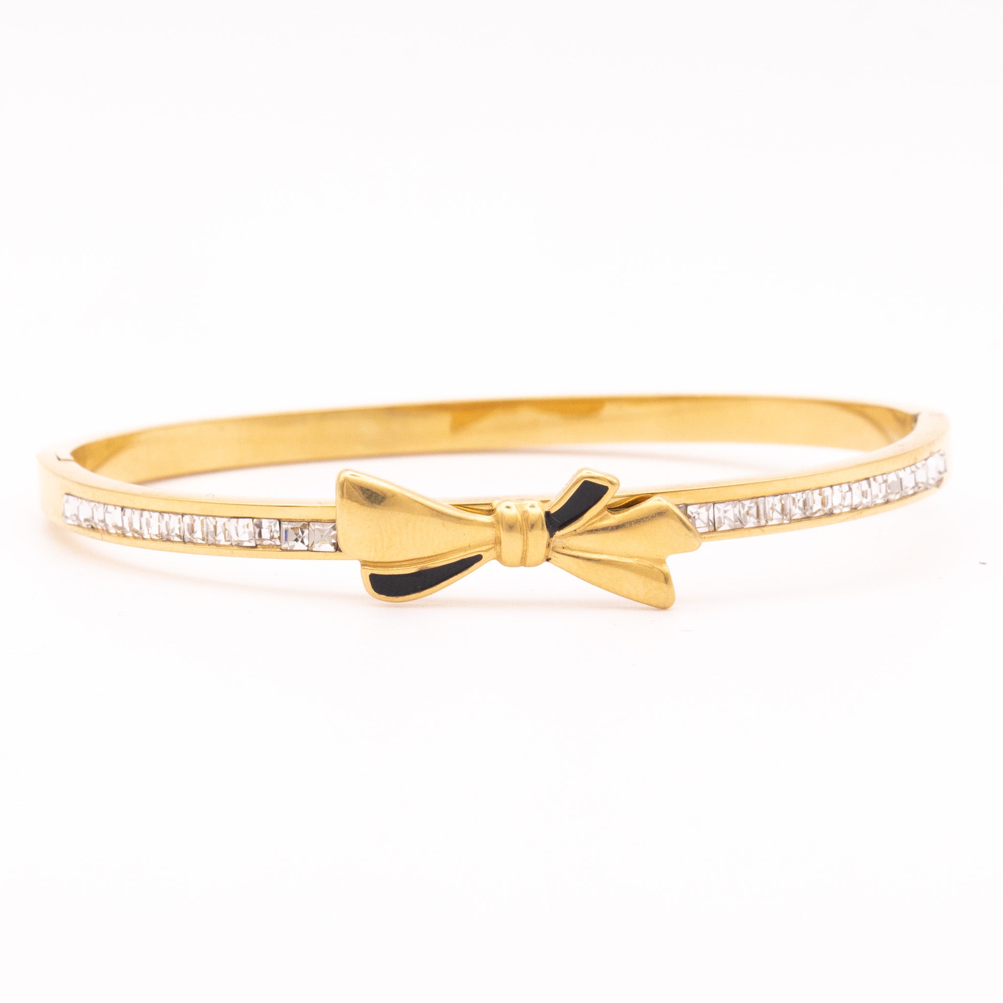 Bracelet Natalie – nœud émaillé & zircons baguette - Mineky Paris