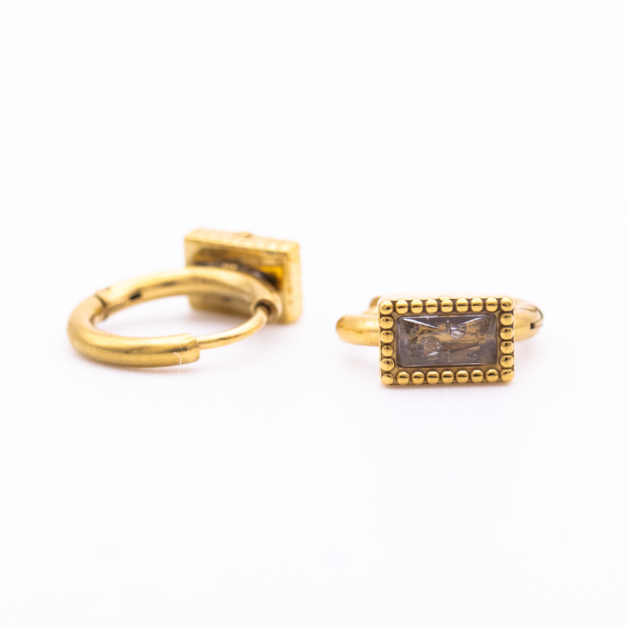 Boucles d’oreilles Amoini – mini créoles carré-bijou vintage - Mineky Paris