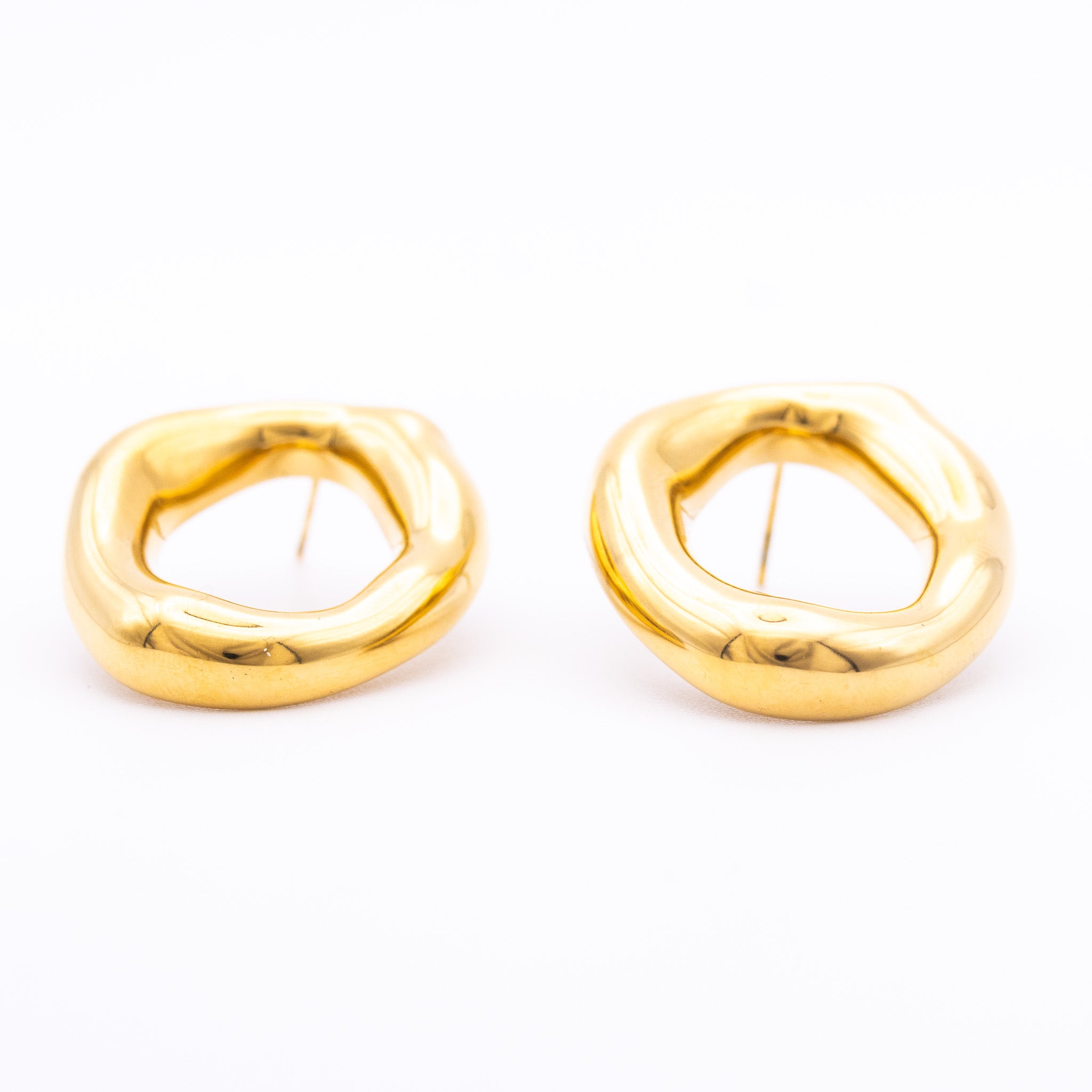 Boucles d’oreilles Solana – anneaux organiques ajourés - Mineky Paris