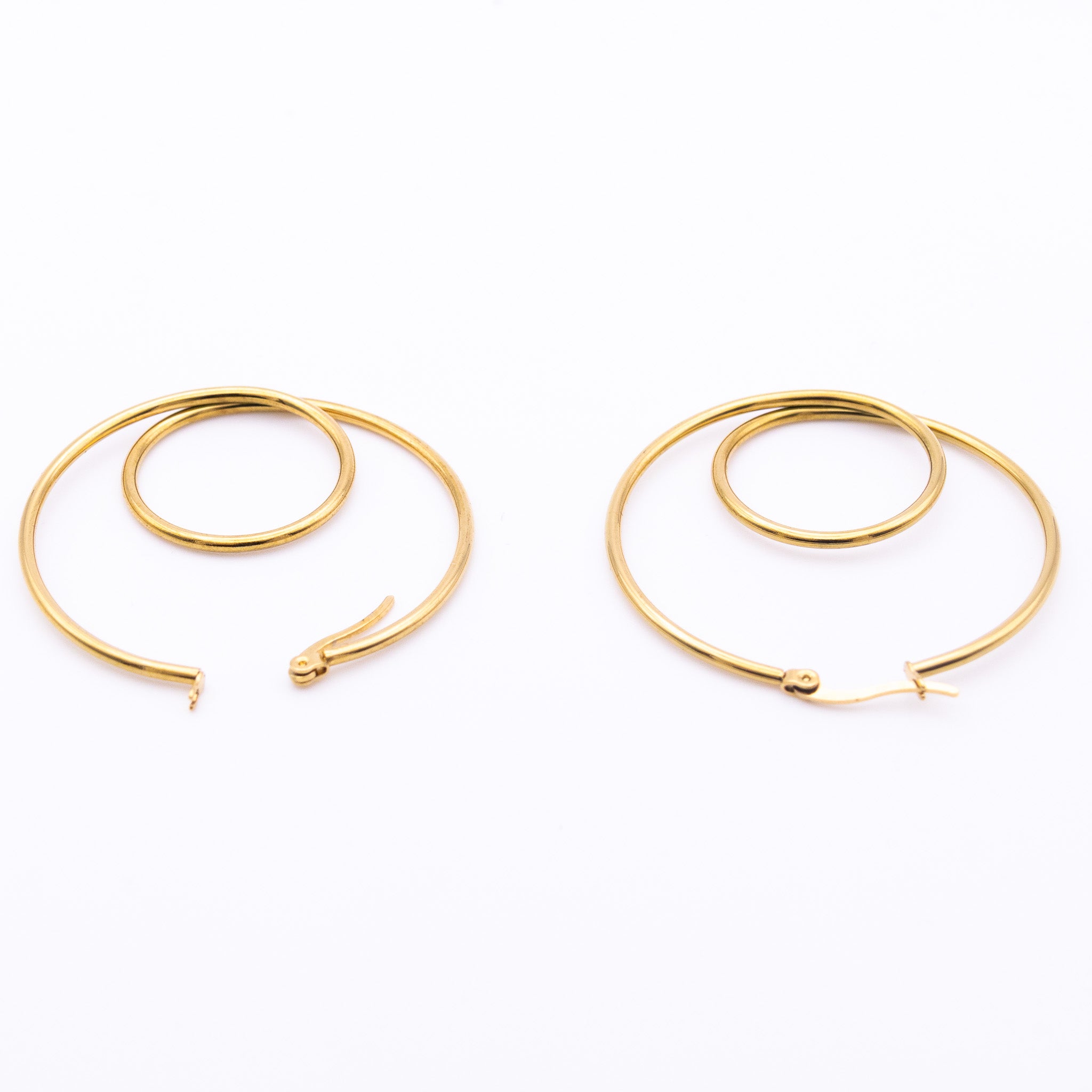 Boucles d’oreilles Florine – créoles spirales graphiques - Mineky Paris