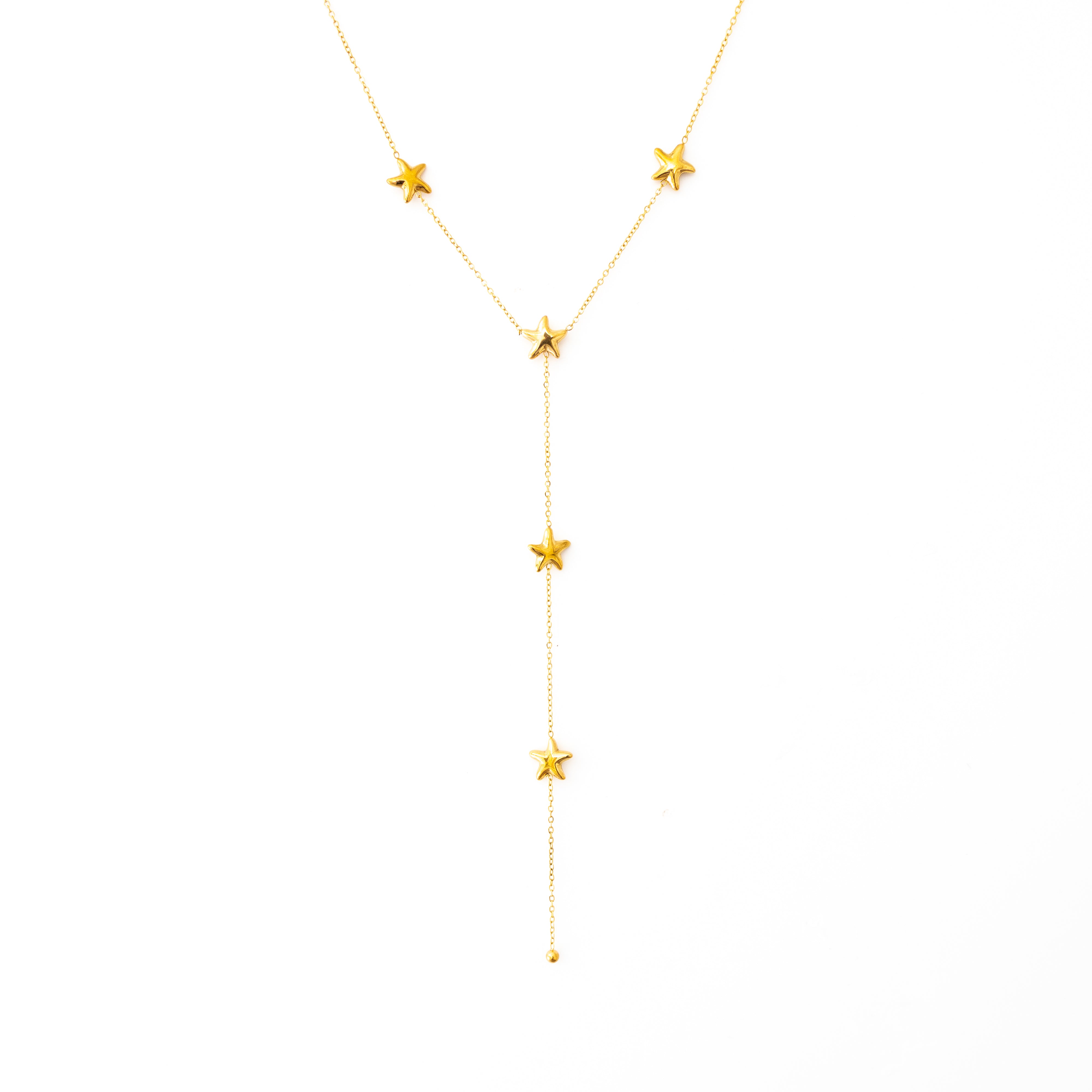 Collier Stair – Sautoir Y constellé d’étoiles dorées - Mineky Paris