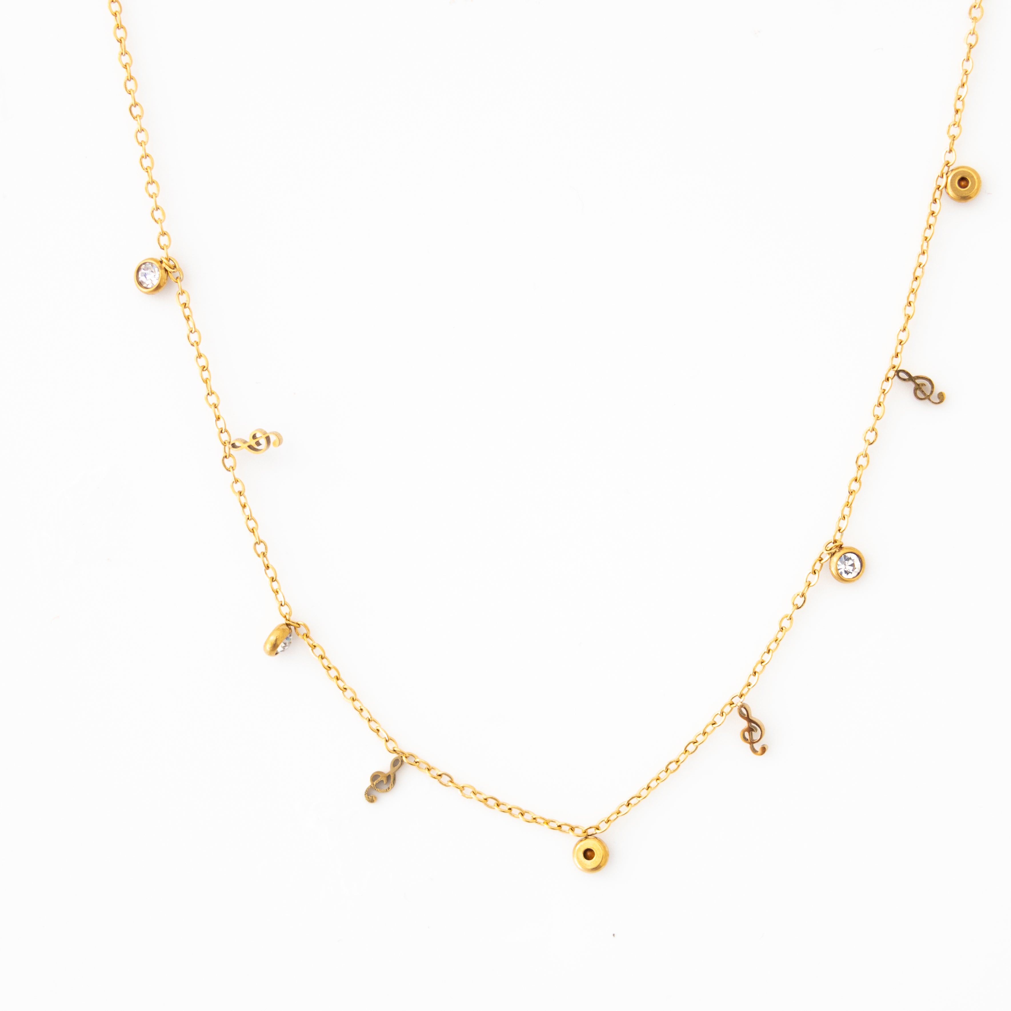 Collier Celia – Chaîne dorée & breloques musicales - Mineky Paris
