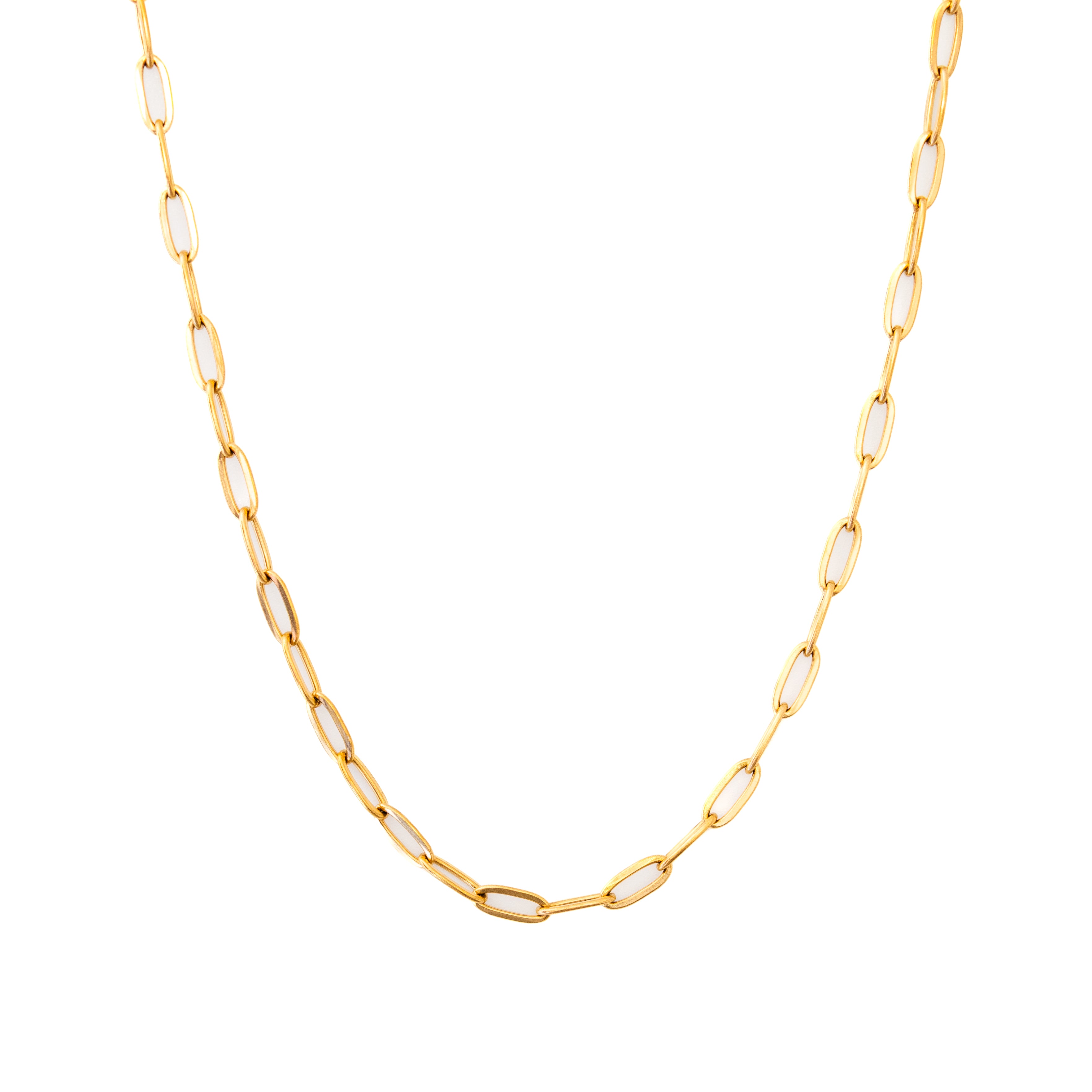 Collier Simplicity – Chaîne maillons allongés dorés - Mineky Paris