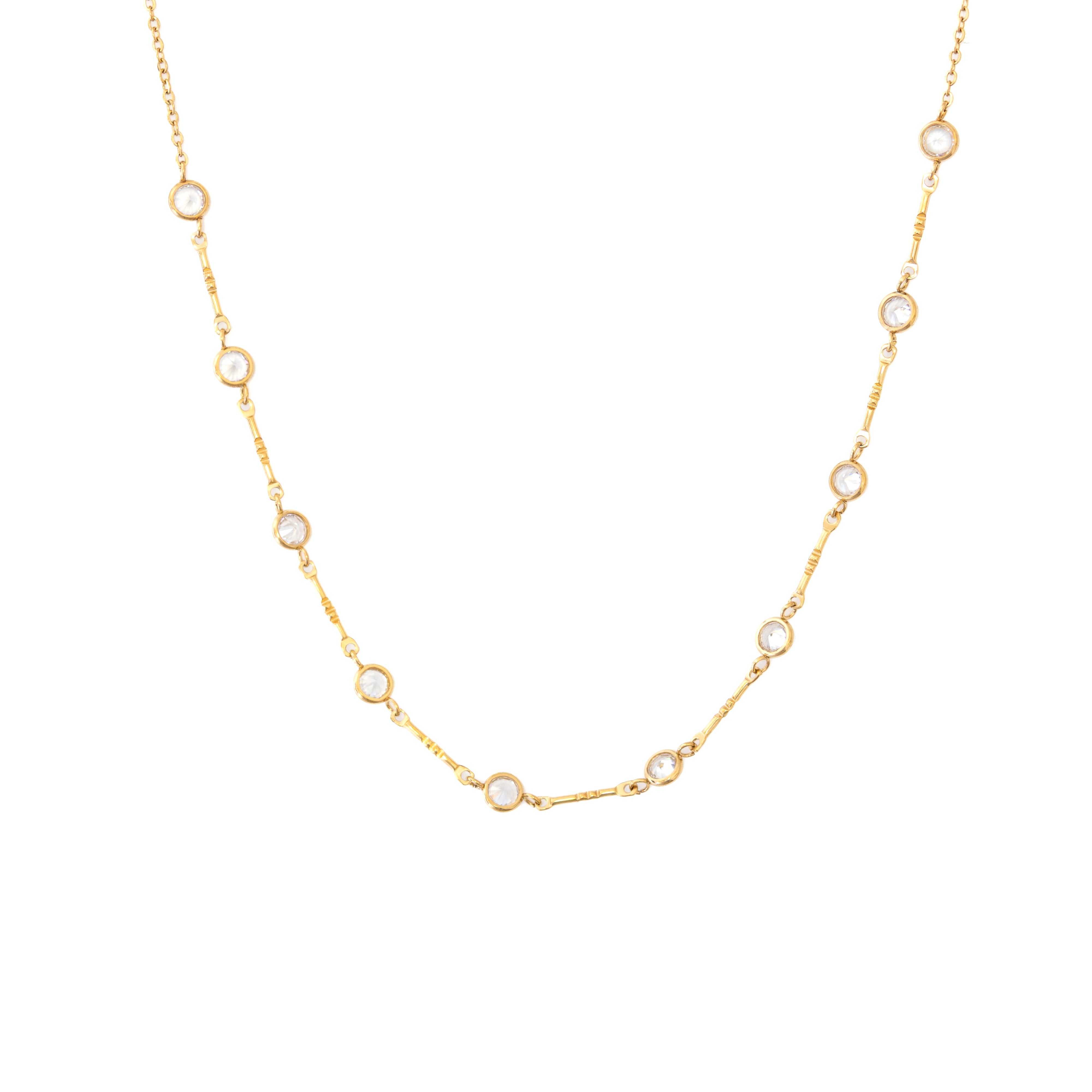 Collier Sabine – Chaîne alternée & zircons sertis clos - Mineky Paris