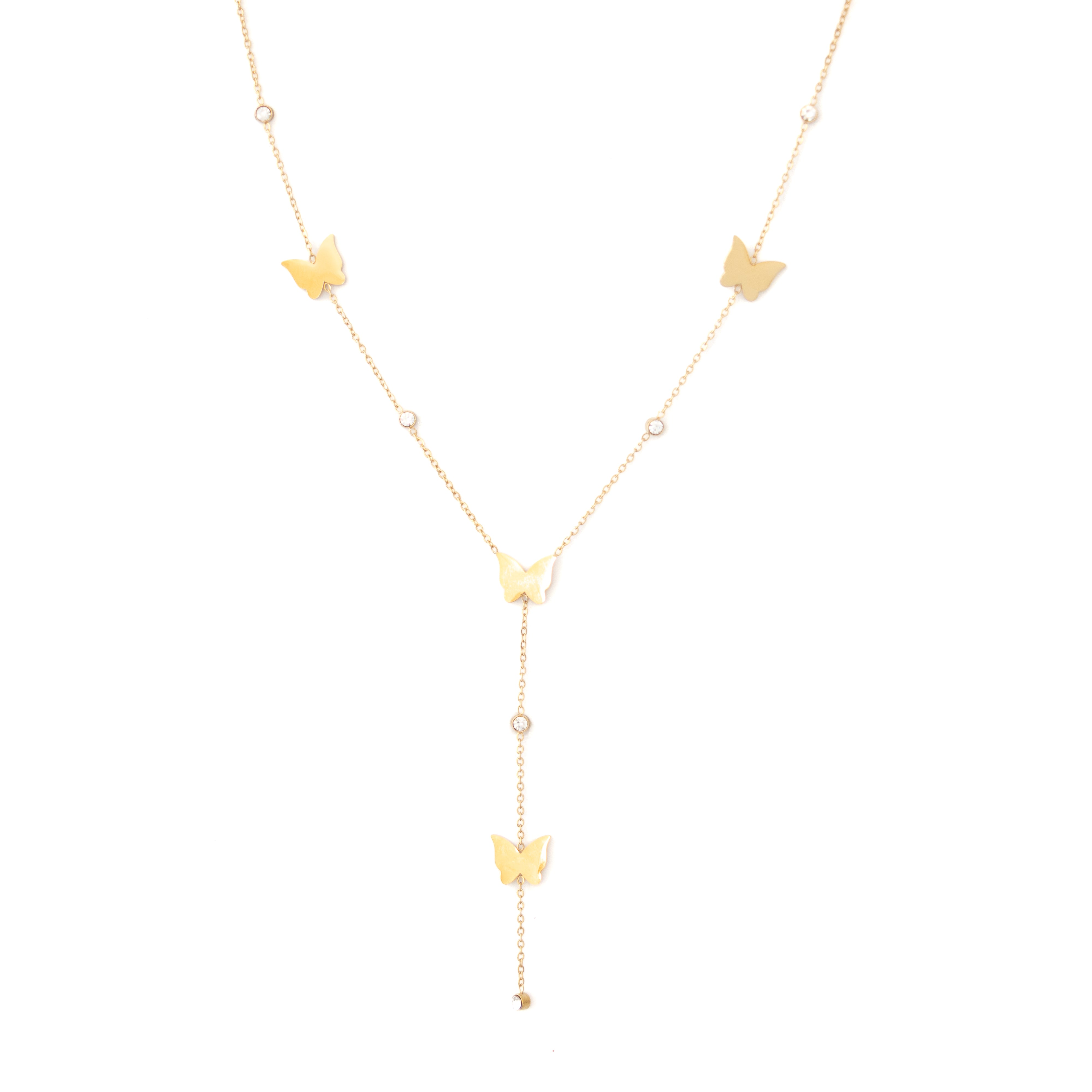 Collier Papillia – Ballet de papillons dorés et brillants - Mineky Paris