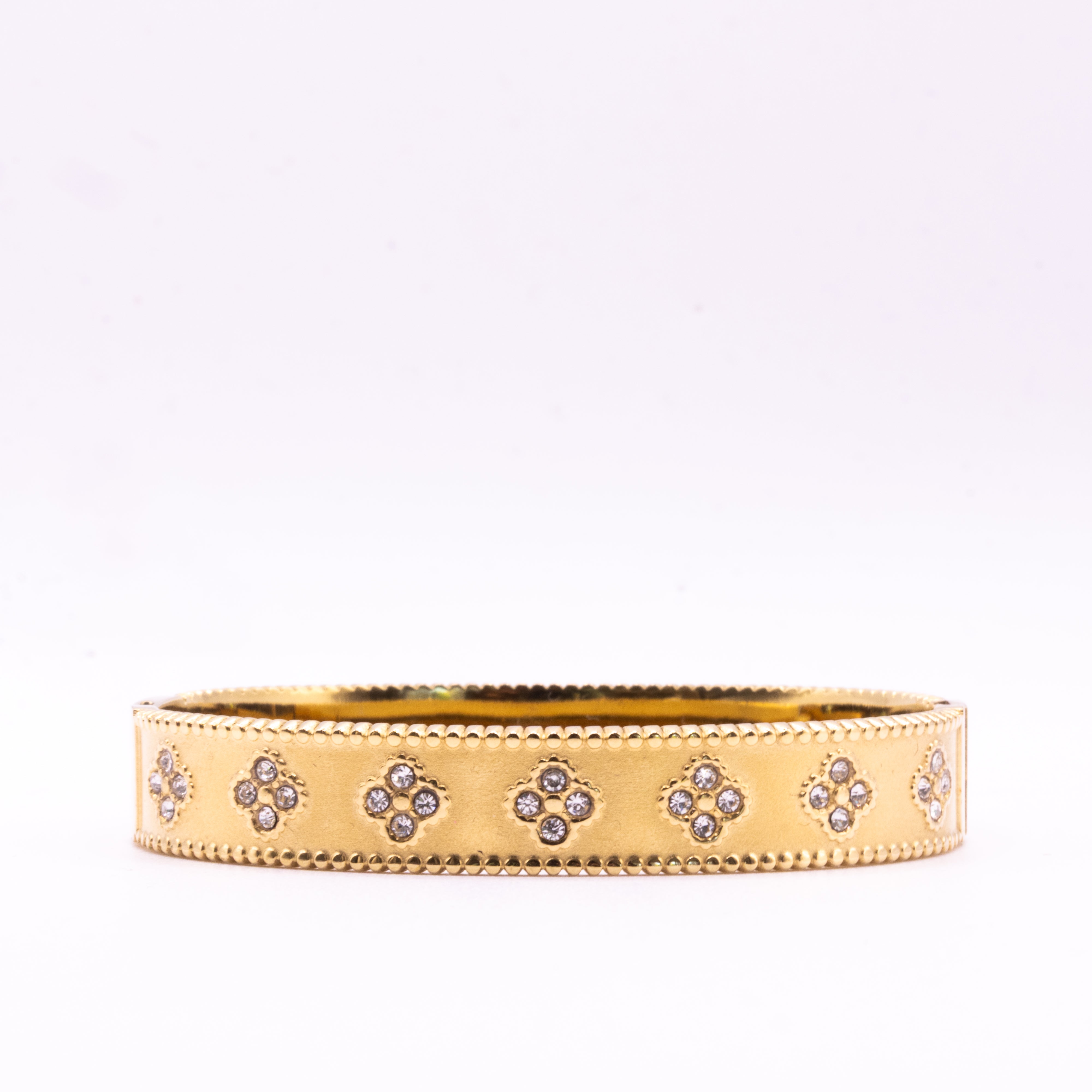 Bracelet Zeanne – jonc trèfle pavé - Mineky Paris