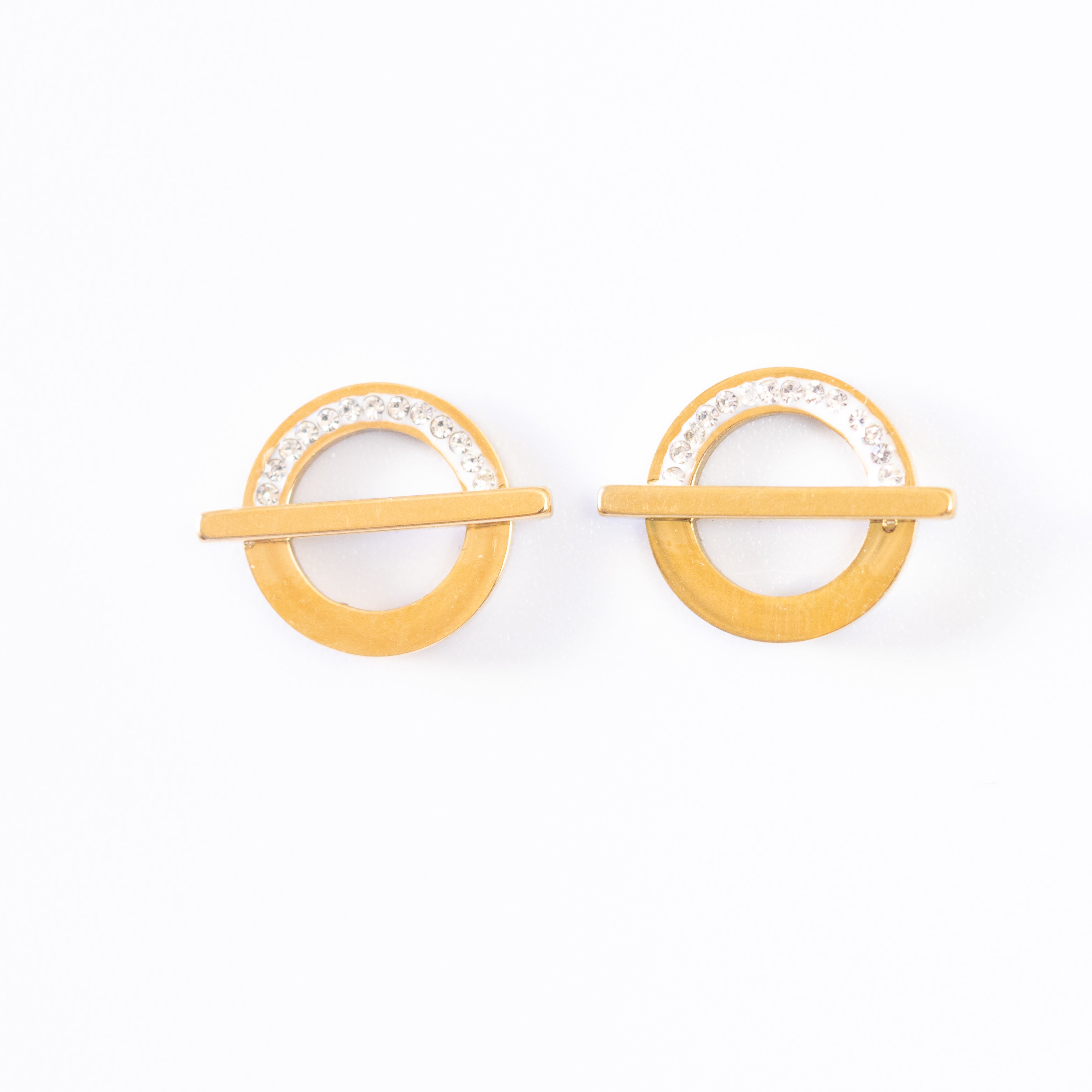 Boucles d’oreilles Romana – cercle traversé pavé - Mineky Paris