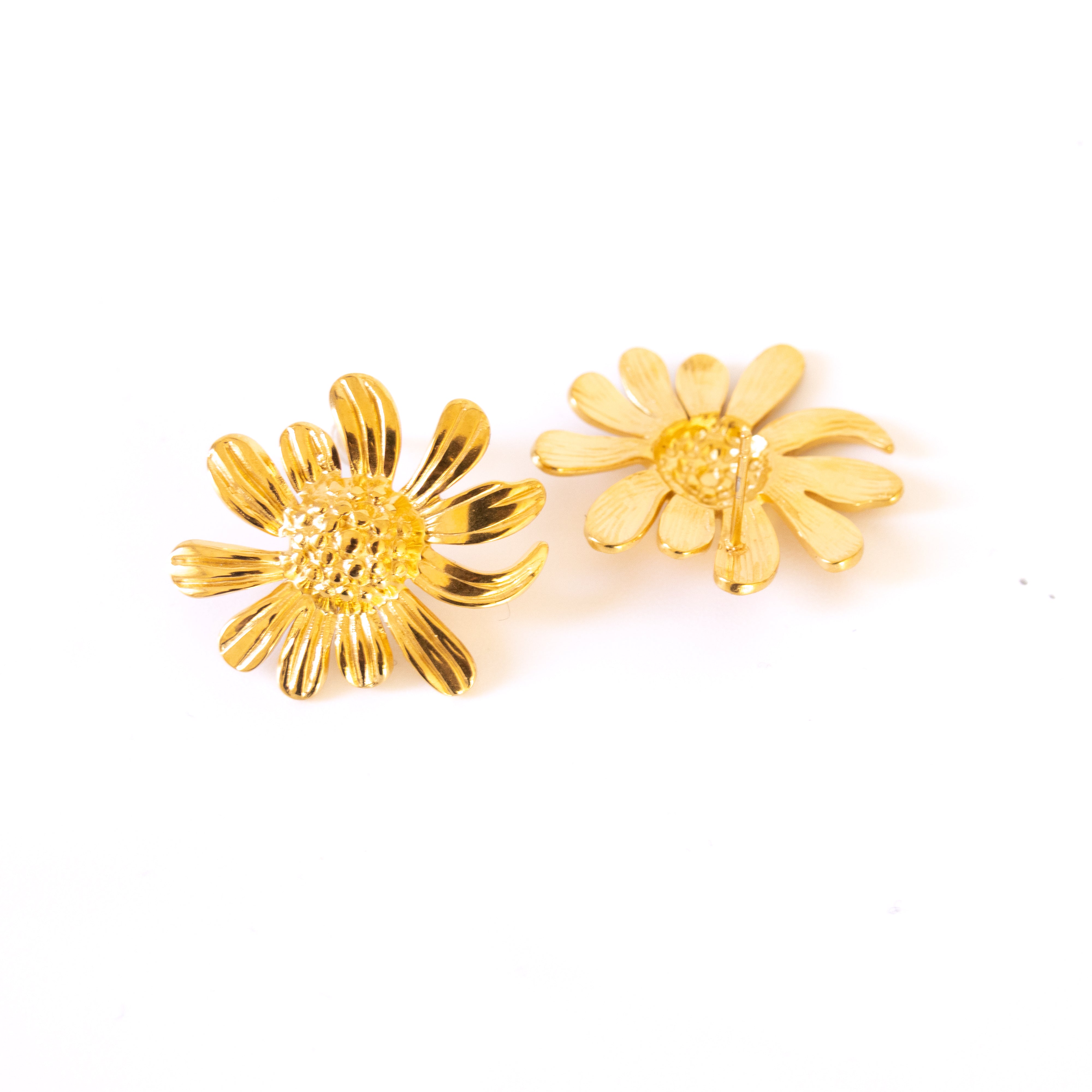 Boucles d’oreilles Manora – marguerite dorée - Mineky Paris