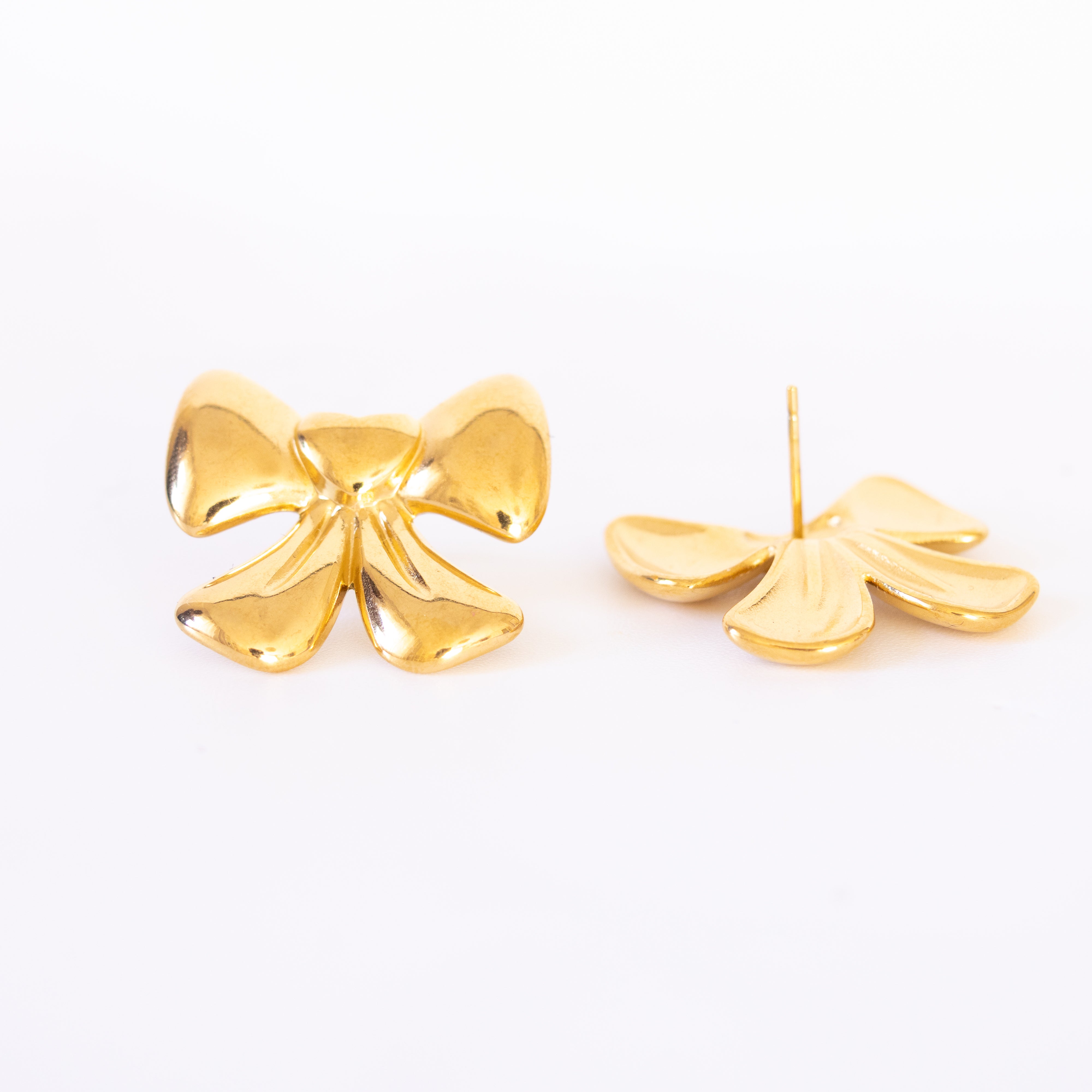 Boucles d’oreilles Lou – nœud ruban doré - Mineky Paris