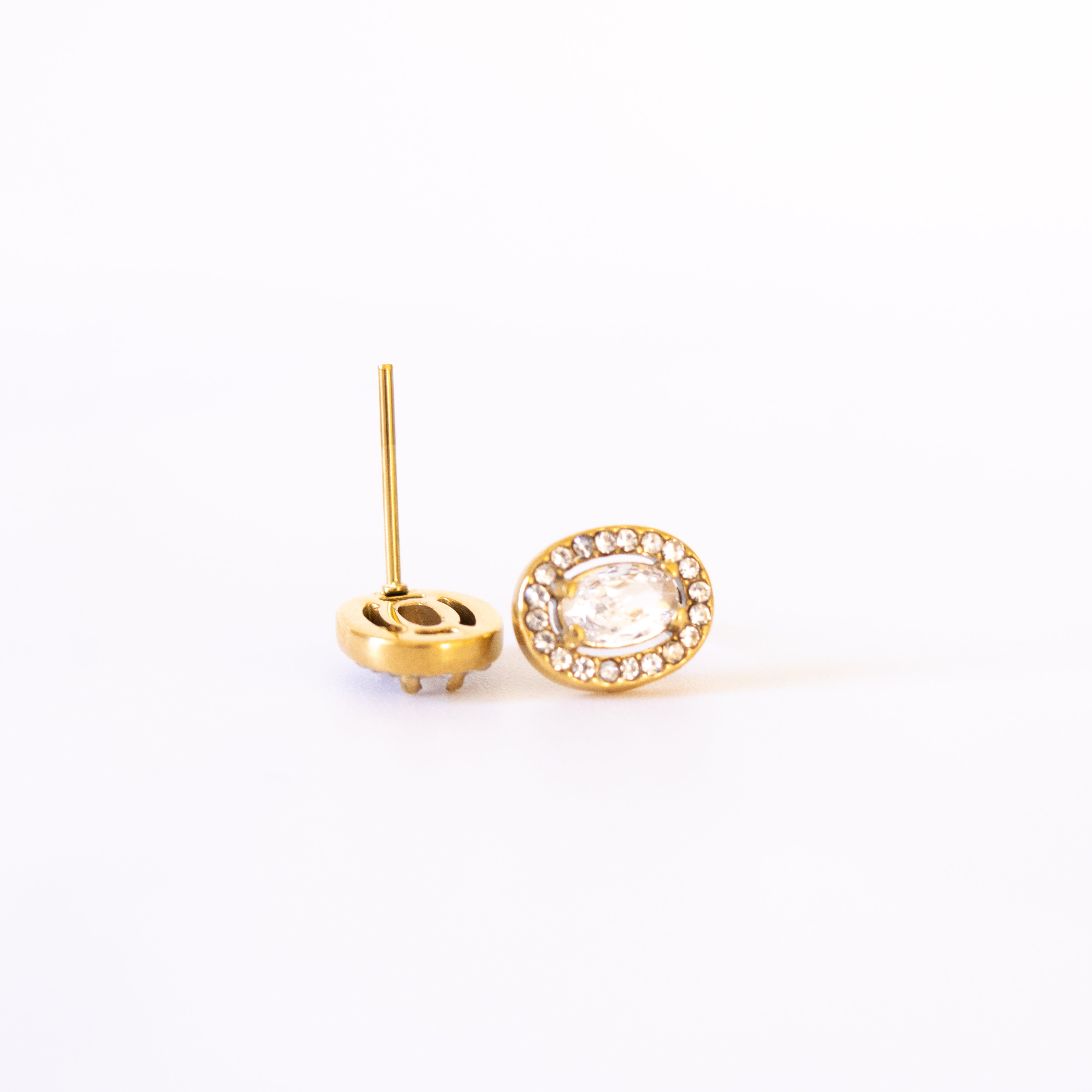 Boucles d’oreilles Erza – halo ovale étincelant - Mineky Paris