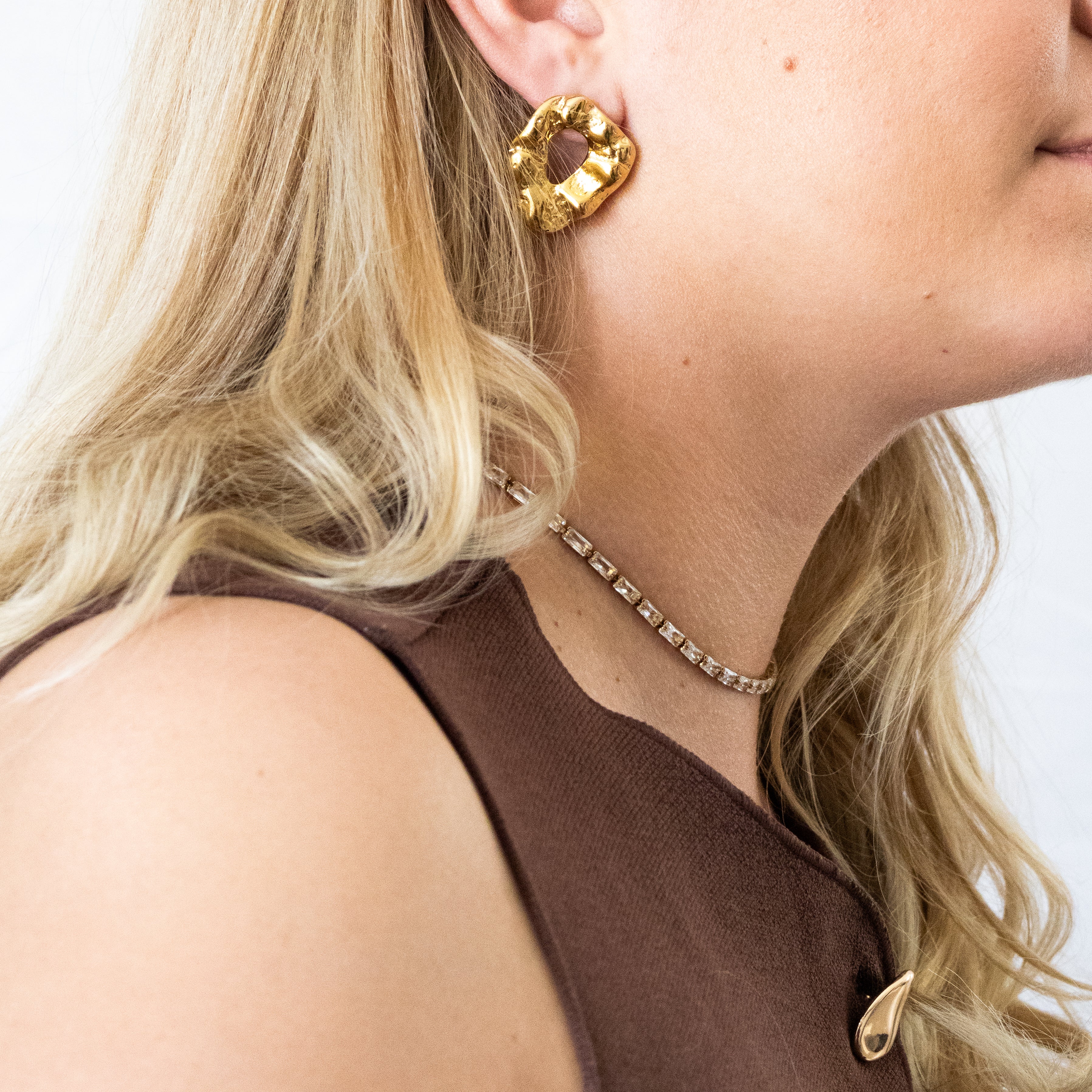 Boucles d’oreilles Sandra – anneaux organiques martelés - Mineky Paris