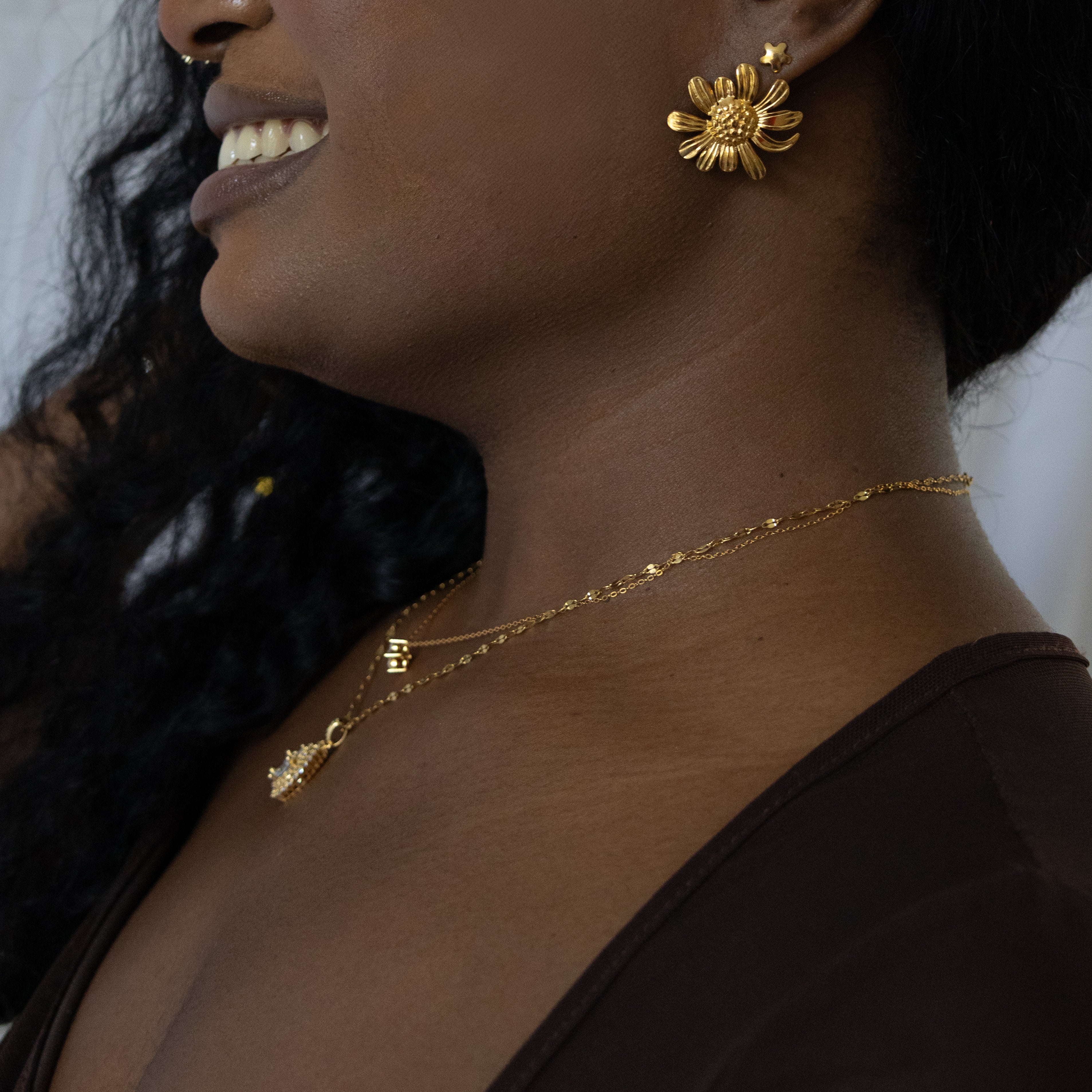 Boucles d’oreilles Manora – marguerite dorée - Mineky Paris